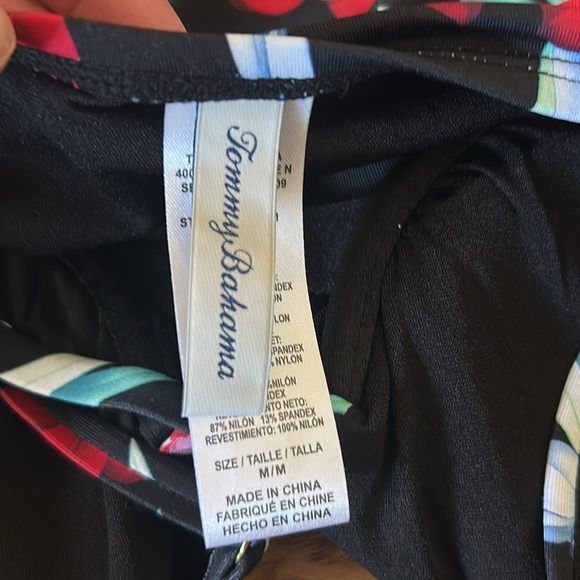 Tommy Bahama Midnight Orchid Black/Red Tropical Swim TankTop Size M - Picture 8 of 9